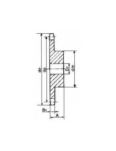 Disque acier pas 25.4 19 dents ref: diq16b1/19