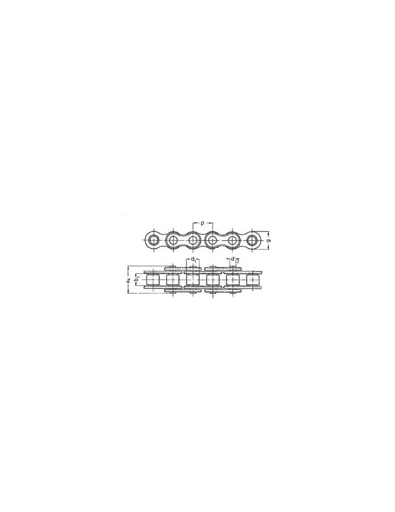 Chaine a rouleaux simple 25.4  16b1 BTC (boîte 5m) ref: chn16b1