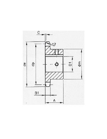 Pignon 9.525 simple 10 dents ref: pig06b1/10A10