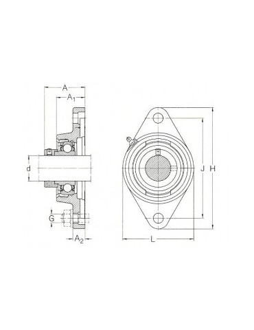 Palier applique fonte ucfl204 tr ref: UCFL204