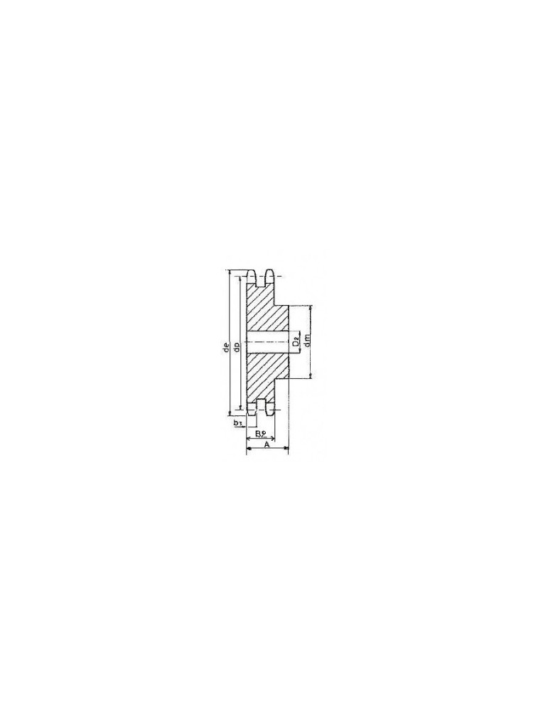 Pignon 15.875 double 15 dents ref: pig10b2/15