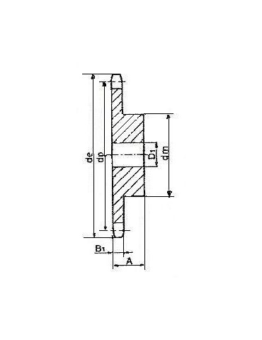 Pignon simple ASA60 10 dents pas de 19.05mm ref : PIGASA60/10