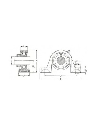 Palier semelle fonte SY35TF SKF ref: SY35TF