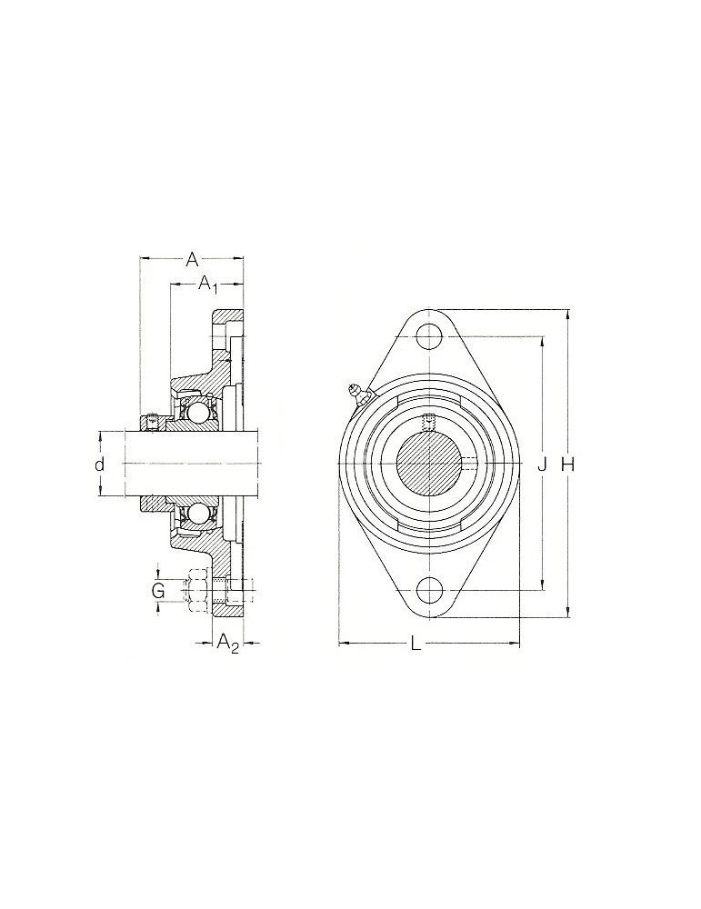 Palier applique fonte 2 trous RCJTY55 NKE  ref: RCJTY55