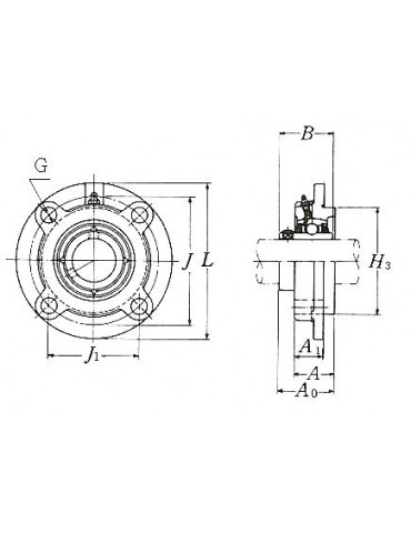 Palier applique fonte 4 trous UCFC207 TR
ref: UCFC207